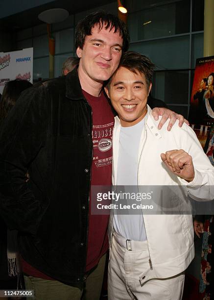 Quentin Tarantino and Jet Li during "Hero" Los Angeles Premiere - Red Carpet at ArcLight Cinemas in Hollywood, California, United States.