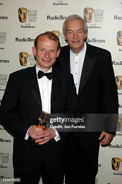 Andrew Marr, winner of the Richard Dimbleby Award and John Snow