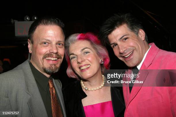 Scott T. Stevens, producer of Broadway Bears, Lorna Kelly, auctioneer, and Bryan Batt, host of Broadway Bears
