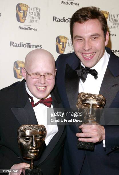 Matt Lucas with David Walliams with their awards for Best Comedy Programme 'Little Britain'