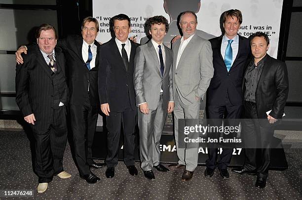 Actor Timothy Spall, producer Andy Harries, writer and executive producer Peter Morgan, actors Michael Sheen, Jim Broadbent, director Tom Hooper and...