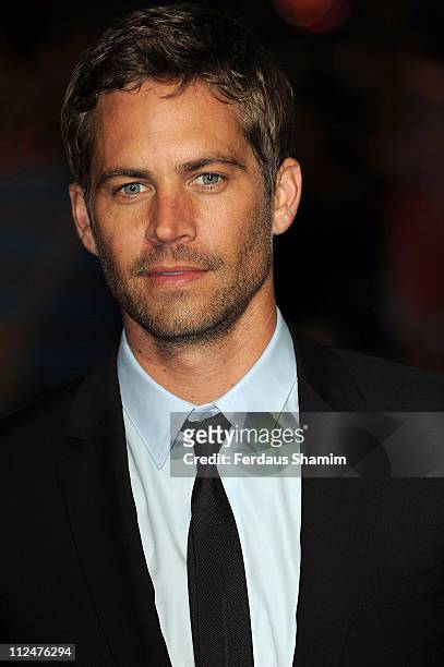 Actor Paul Walker attends the UK Premiere of "Fast & Furious" at the Vue West End on March 18, 2009 in London, England.
