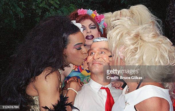 "George Bush" and drag queens during Wigstock 2004 at Thompson Square Park in New York City, New York, United States.