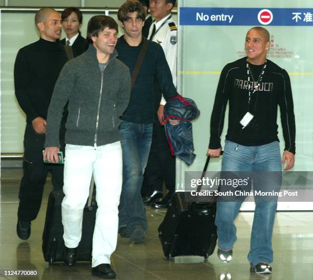 Arrival of Brazil's soccer stars Alex, Diego, Juninho Pernambucano and Roberto Carlos at the Chek Lap Kok Airport. 07 February 2005