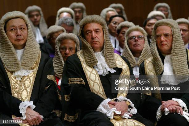 Local and expatriate Supreme Court judges wearing their traditional wigs attend a ceremony to mark the beginning of the new legal year 2005 at City...