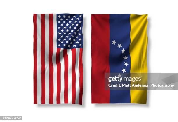 flag of venezuela and usa flag vertical - national security agency usa stock pictures, royalty-free photos & images