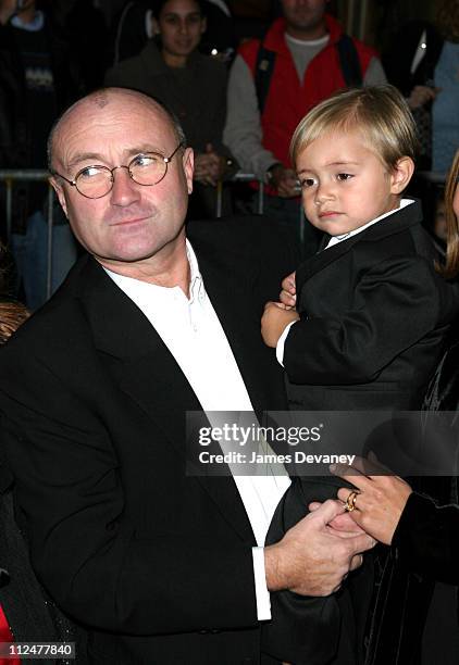 Phil Collins and son Nicholas during "Brother Bear" - New York Premiere at New Amsterdam Theatre in New York City, New York, United States.