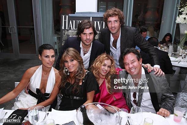 Loren Ridinger Antonio de la Rua, Paulina Rubio, JR Ridinger attend Haute Living Magazine's Haute 100 Dinner at Mondrian South Beach on April 16,...