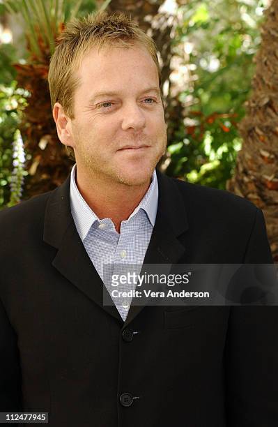 Kiefer Sutherland during "24" 3rd Season Press Conference with Kiefer Sutherland at Four Seasons Hotel in Beverly Hills, California, United States.