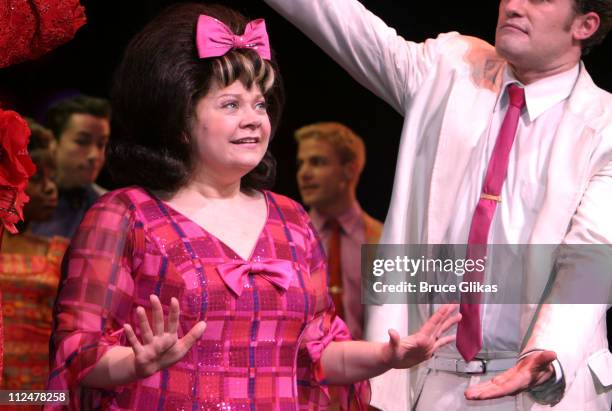 Kathy Brier as Tracy Turnblad during Miss America 2004 Ericka Dunlap Announces her Platform of "Diversity" at The Hit Musical "Hairspray" on Broadway...