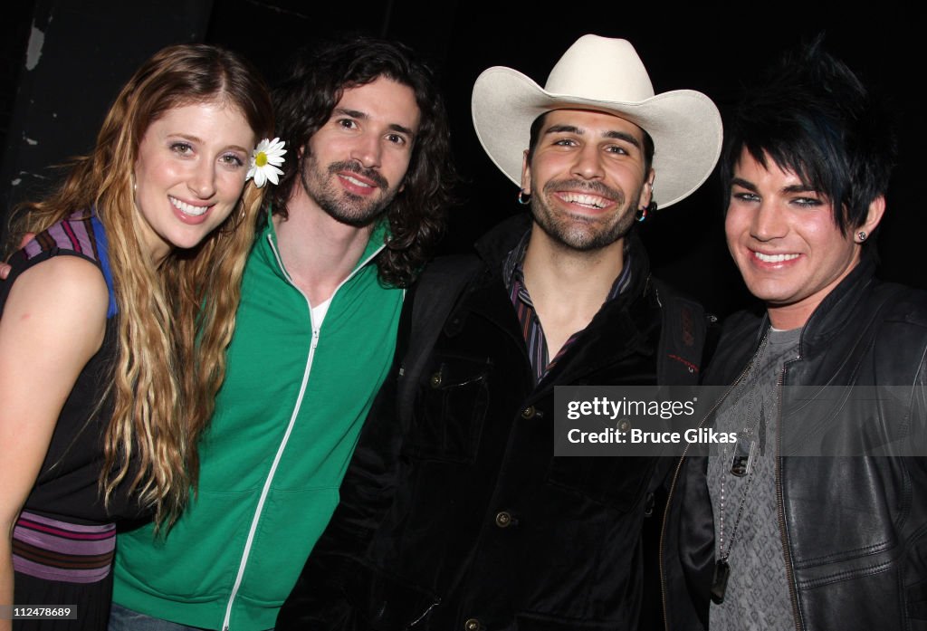 Adam Lambert Of "American Idol" Visits "Hair" On Broadway