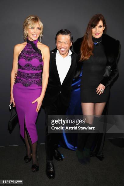 Marla Maples, Zang Toi and Carol Alt pose backstage for Zang Toi fashion show during New York Fashion Week: The Shows at Gallery II at Spring Studios...