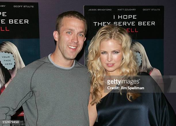 Tucker Max and Actress Keri Lynn Pratt attend the premiere of "I Hope They Serve Beer In Hell" at the AMC Empire 25 on September 3, 2009 in New York...