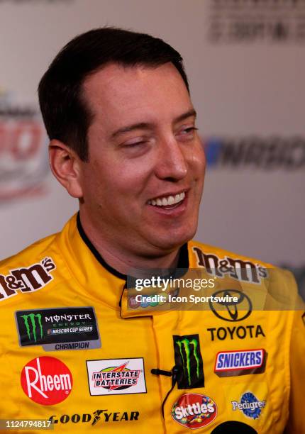 Kyle Busch, Joe Gibbs Racing, Toyota Camry M&M's Chocolate Bar during Media Day on February 13, 2019 at Daytona International Speedway in Daytona...