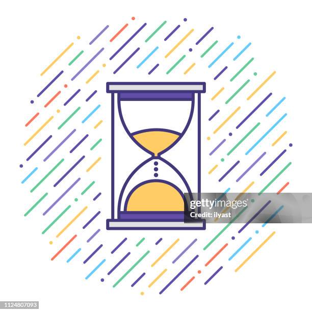 time limit deadline flat line icon illustration - smart grid stock illustrations