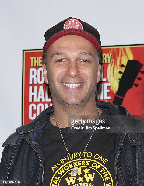 Tom Morello attends the 25th Anniversary Rock & Roll Hall of Fame Concert at Madison Square Garden on October 29, 2009 in New York City.