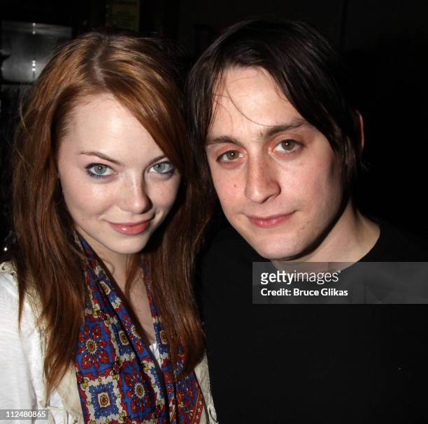*Exclusive Coverage* Emma Stone and boyfriend Kieran Culkin attend the "The Starry Messenger" cast party at Montenapo Restaurant on November 16, 2009...