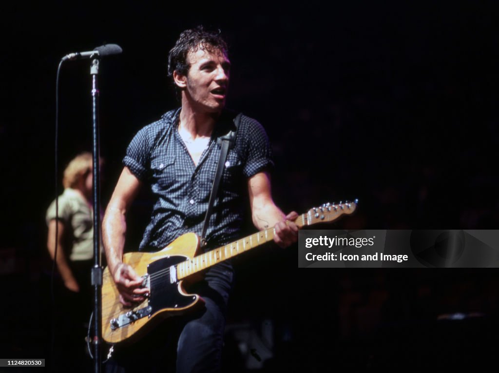 Bruce Springsteen Detroit American singer/songwriter Bruce Springsteen, playing his iconic ...