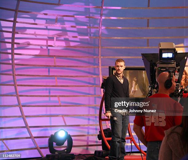 Justin Timberlake during Justin Timberlake Visits BET's "106 & Park" - September 11, 2006 at BET Studios in New York City, New York, United States.