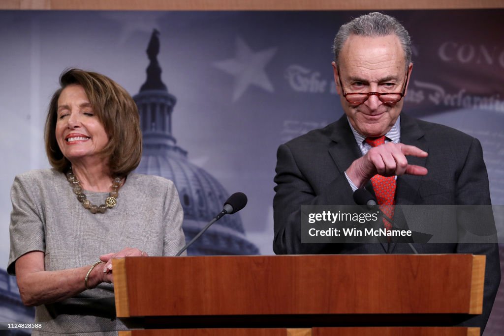 House Speaker Nancy Pelosi And Sen. Schumer Speak To Media After President Trump Announces Deal To End To Government Shutdown