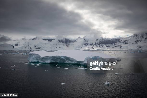 Ice floe is seen in Lemaire Channel, a strait off Antarctica, between Kiev Peninsula in the mainland's Graham Land and Booth Island, on February 8,...
