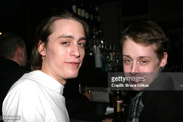 Kieran Culkin and Macaulay Culkin during "After Ashley" Off-Broadway Premiere - After Party at Link in New York City, New York, United States.