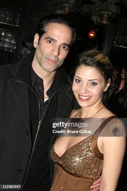 Yul Vazquez and Callie Thorne during Opening Night Party for LAByrinth Theater Company's "The Last Days of Judas Iscariot" at Marion's Continental...