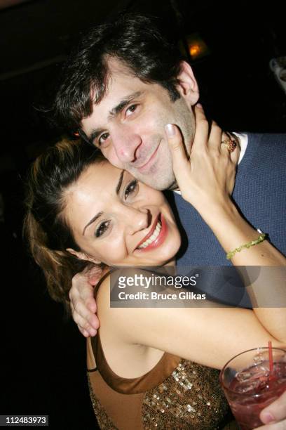 Callie Thorne and Jonathan Marc Sherman during Opening Night Party for LAByrinth Theater Company's "The Last Days of Judas Iscariot" at Marion's...