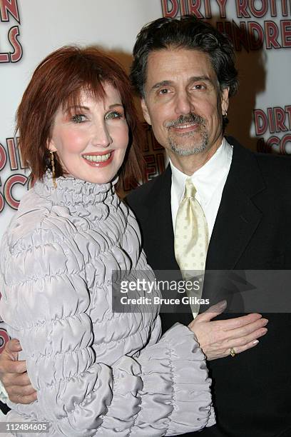 Joanna Gleason and husband Chris Sarandon during Opening Night Curtain Call and Party for "Dirty Rotten Scoundrels" on Broadway at Imperial Theater...
