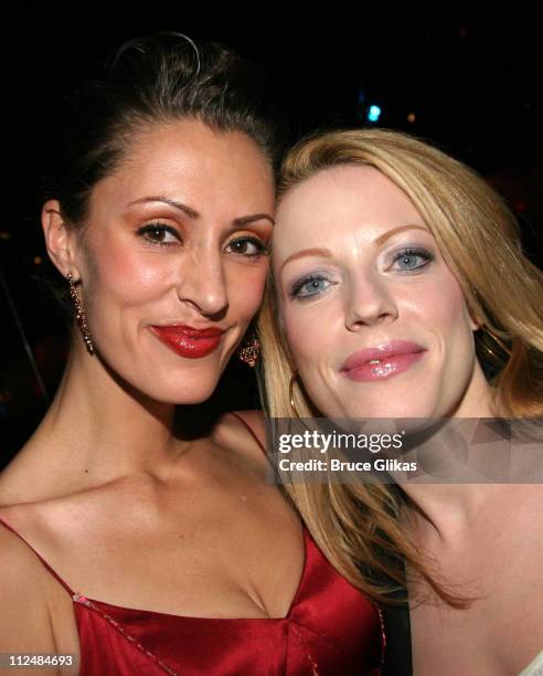 Sara Gettelfinger and Sherie Rene Scott during Opening Night Curtain Call and Party for "Dirty Rotten Scoundrels" on Broadway at Imperial Theater...