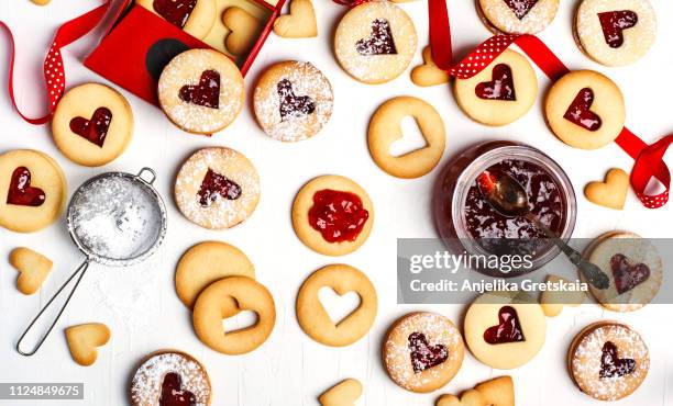 Traditional Linzer Cookie With Strawberry Jam High-Res Stock Photo
