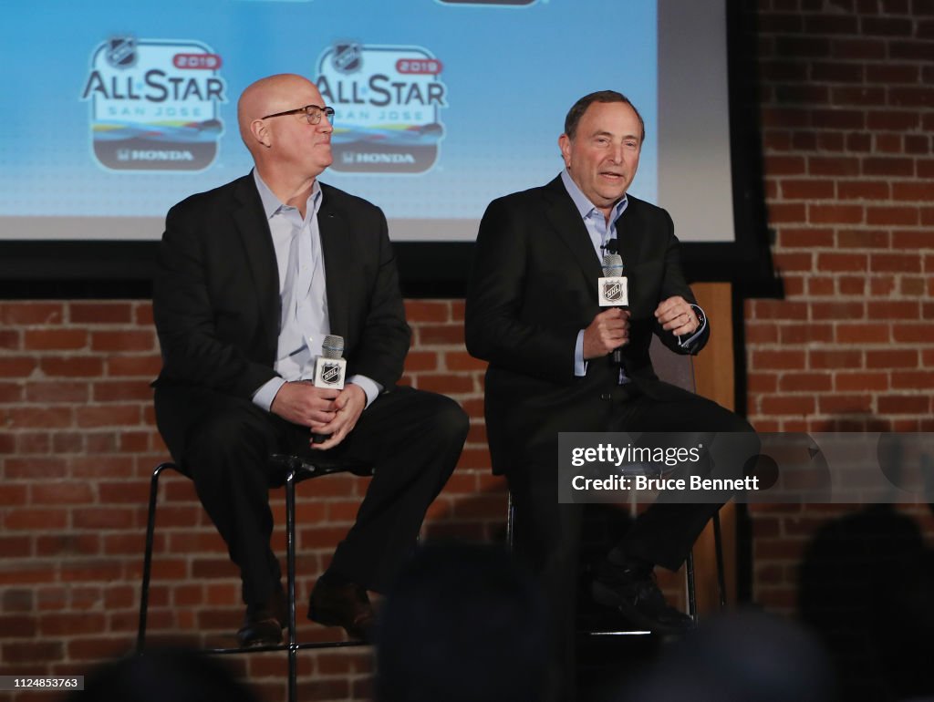 2019 NHL All-Star - NHL Commissioner Gary Bettman Press Conference And Innovation Spotlight