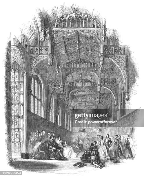 Henry Viiis Great Hall At Hampton Court Palace In London England 17th Century High-Res Vector Graphic