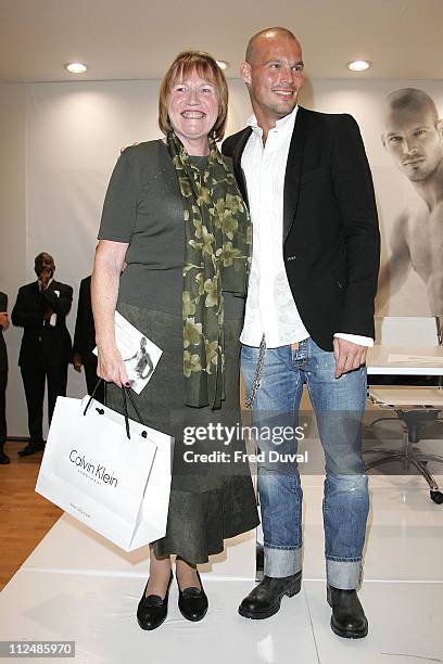 Freddie Ljungberg with a fan during Calvin Klein Underwear Launch with Freddie Ljungberg at House of Fraser in London, Great Britain.