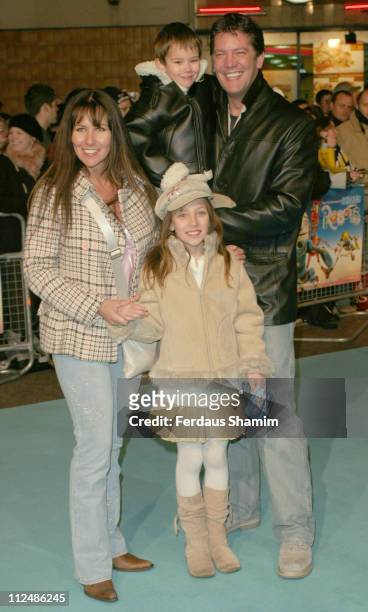 Linda Lusardi, Sam Kane and family during "Robots" London Premiere - Outside Arrivals at Vue Leicester Square in London, Great Britain.