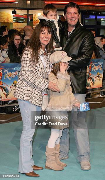 Linda Lusardi, Sam Kane and family during "Robots" London Premiere at Vue Cinema in London, Great Britain.