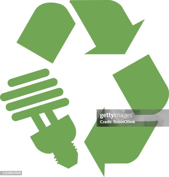 recycle light bulb icon - light fitting stock illustrations