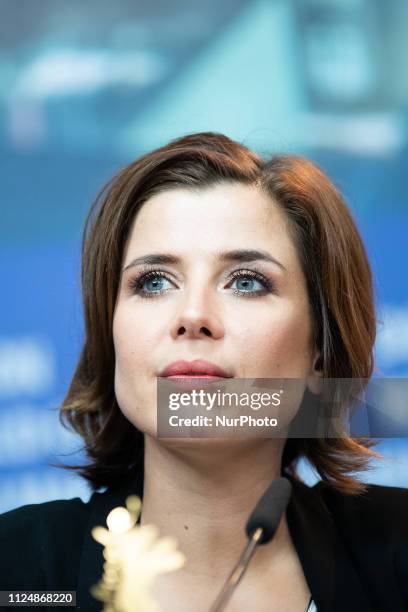 Eva-Maria Lemke attends the 'The Breath'' press conference during the 69th Berlinale International Film Festival Berlin at Grand Hyatt Hotel on...