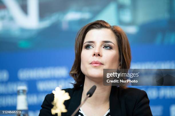 Eva-Maria Lemke attends the 'The Breath'' press conference during the 69th Berlinale International Film Festival Berlin at Grand Hyatt Hotel on...