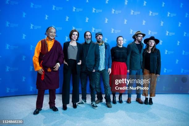 Lama Gelek Ngawang, Eva-Maria Lemke, Ilker Abay, Cornelius Plache, Patricia Morosan, Uli M Schueppel and Christina Vantzou attends the 'The Breath''...