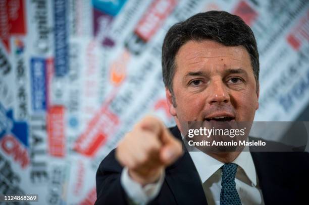 Matteo Renzi, former Italian Prime Minister, presents his new book with the title Un' altra strada" published by Marsilio editori, during a press...