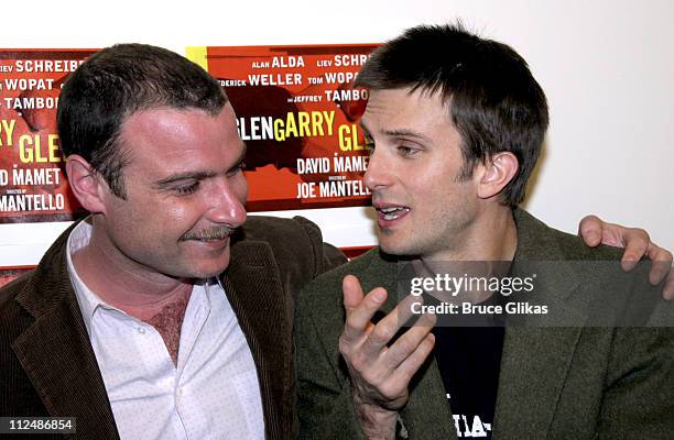 Liev Schreiber and Frederick Weller during "Glengarry Glen Ross" Meet the Cast Event - March 15, 2005 at Manhattan Theater Club Rehearsal Studios in...