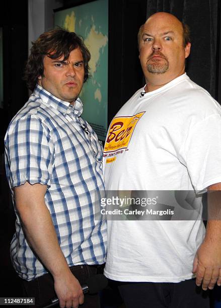 Jack Black and Kyle Gass of Tenacious D during Sean "Diddy" Combs and Tenacious D Visit MTV's "TRL" - September 25, 2006 at MTV Studios in New York...