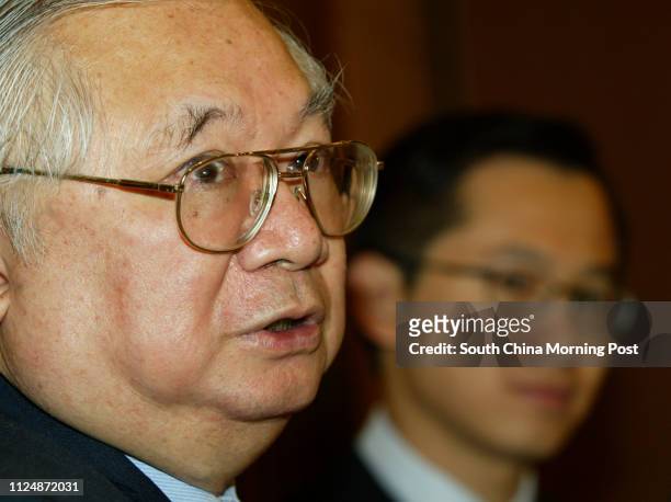 Sir Gordon Wu Ying-sheung, chairman of Hopewell Holdings Ltd., in Hopewell Highway Infrastructure AGM held at Hopewell Centre, Wanchai. Looking-on is...