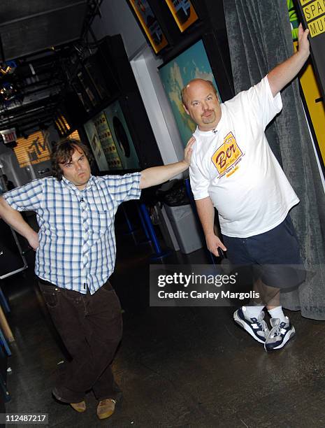 Jack Black and Kyle Gass of Tenacious D during Sean "Diddy" Combs and Tenacious D Visit MTV's "TRL" - September 25, 2006 at MTV Studios in New York...