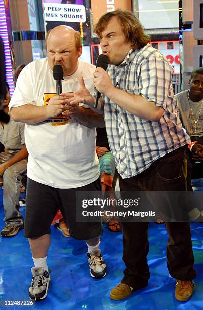 Kyle Gass and Jack Black of Tenacious D during Sean "Diddy" Combs and Tenacious D Visit MTV's "TRL" - September 25, 2006 at MTV Studios in New York...