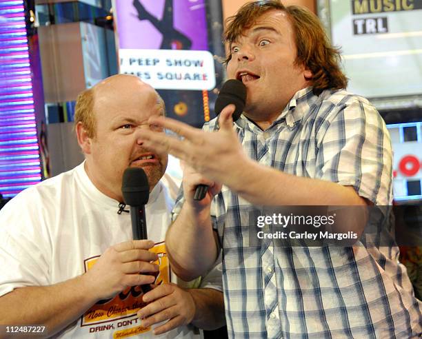 Kyle Gass and Jack Black of Tenacious D during Sean "Diddy" Combs and Tenacious D Visit MTV's "TRL" - September 25, 2006 at MTV Studios in New York...