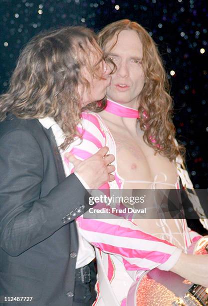 Justin Hawkins of The Darkness with waxwork figure