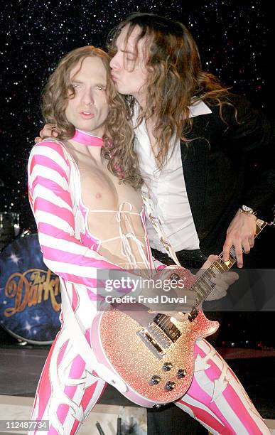 Justin Hawkins of The Darkness with waxwork figure