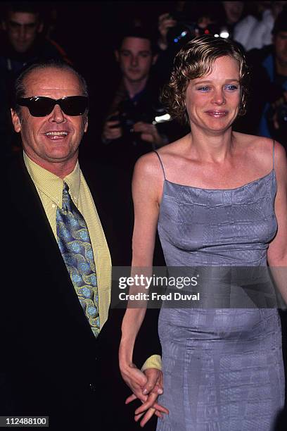 Jack Nicholson with Rebecca Broussard during As Good As It Gets London Premiere at Leicester Square in London, United Kingdom.